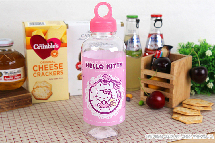 Bình Nưá»c Bằng Nhá»±a Lock&Lock Hello Kitty Lace LKT625L (700ml)
