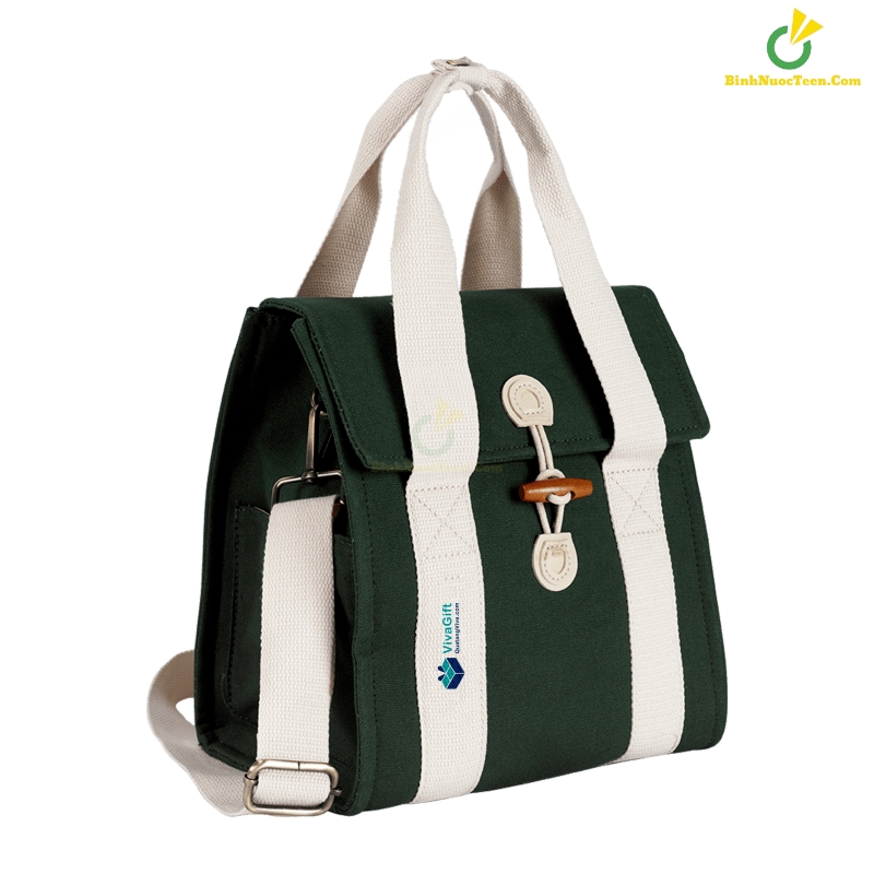 Túi Vải Canvas Có Quai Đeo 24 x 17.5 x27 cm TVC013 In Logo 1