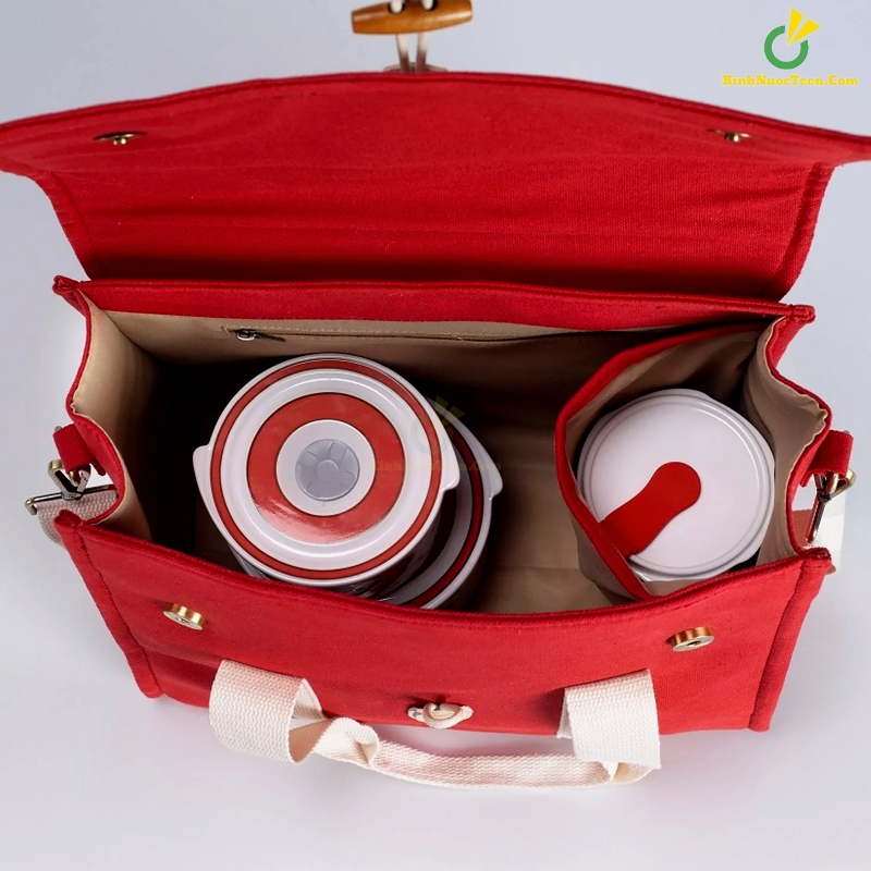 Túi Vải Canvas Có Quai Đeo 24 x 17.5 x27 cm TVC013 In Logo 2