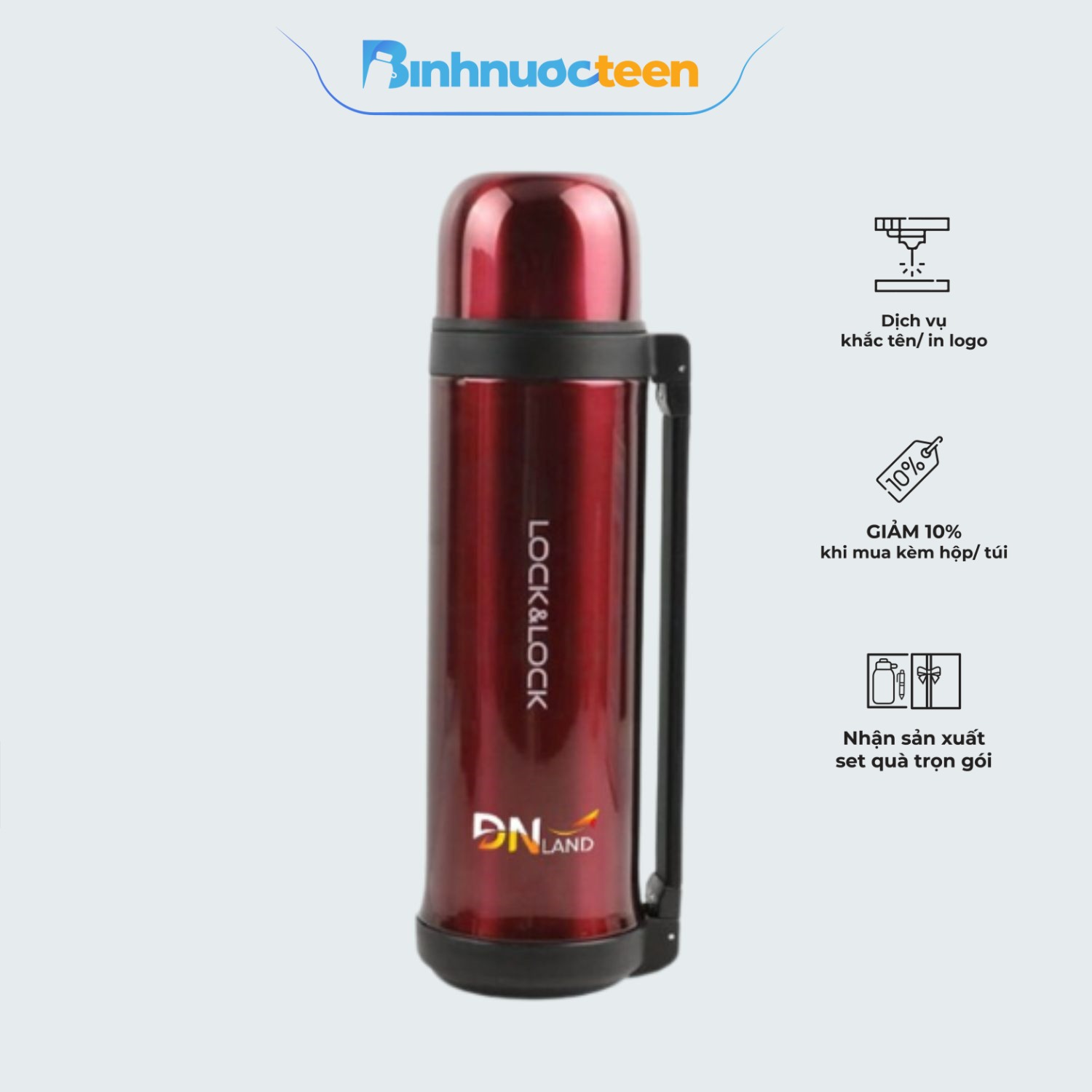 Bình Giữ Nhiệt LocknLock Soft Handle LHC1418 Có Tay Cầm (700ml)