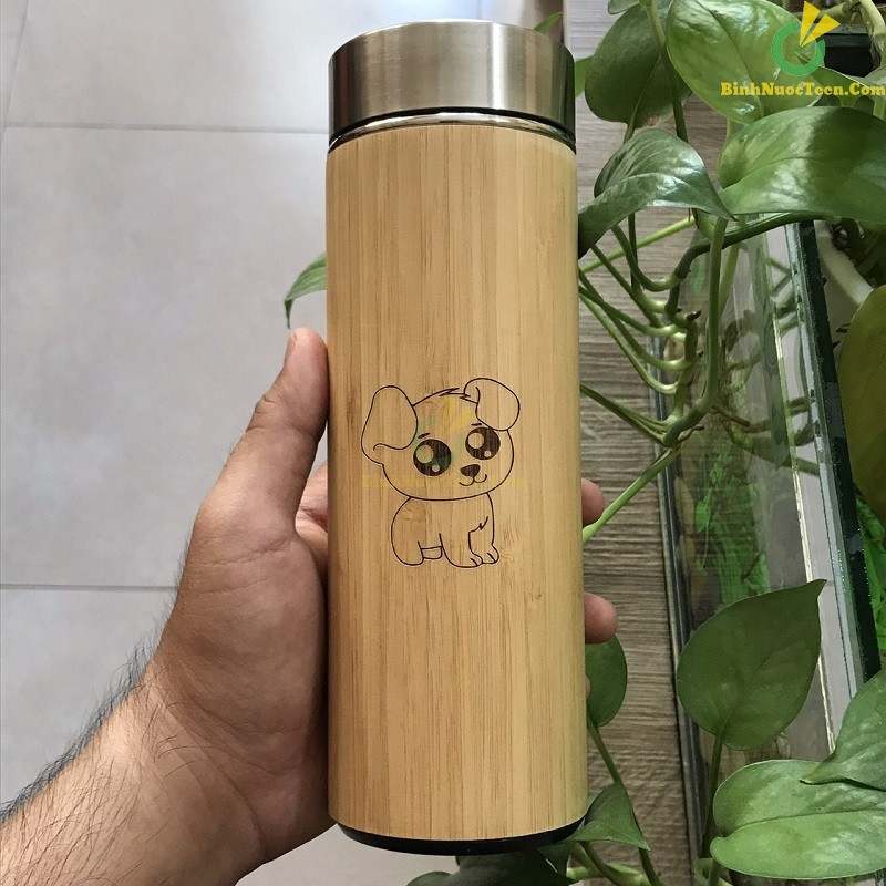 Bình giữ nhiệt vỏ tre khắc tên, khắc logo theo yêu cầu 32