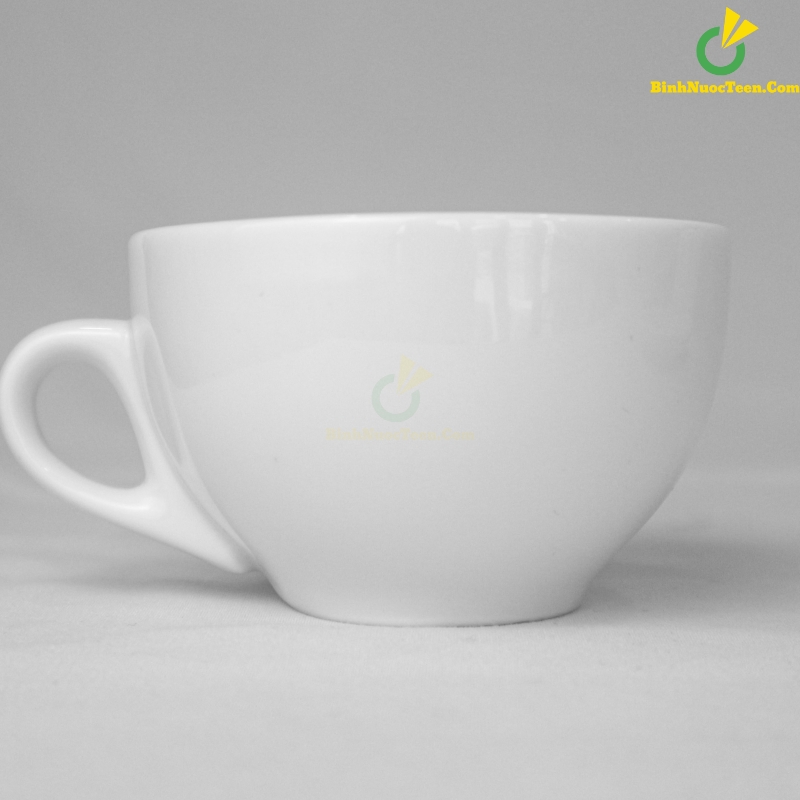 Bộ Ly Sứ Café Trắng Cappuccino LS118 In Logo Theo Yêu Cầu