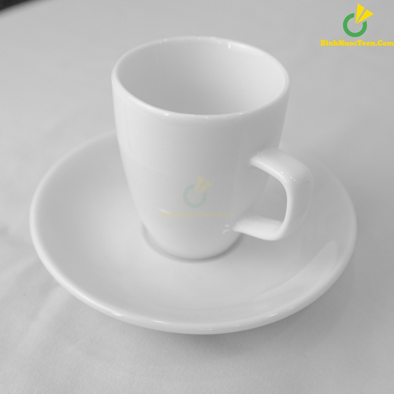 Bộ Ly Sứ Trắng Espresso 1 LS119 In Logo Theo Yêu Cầu