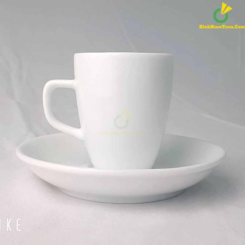 Bộ Ly Sứ Trắng Espresso 1 LS119 In Logo Theo Yêu Cầu