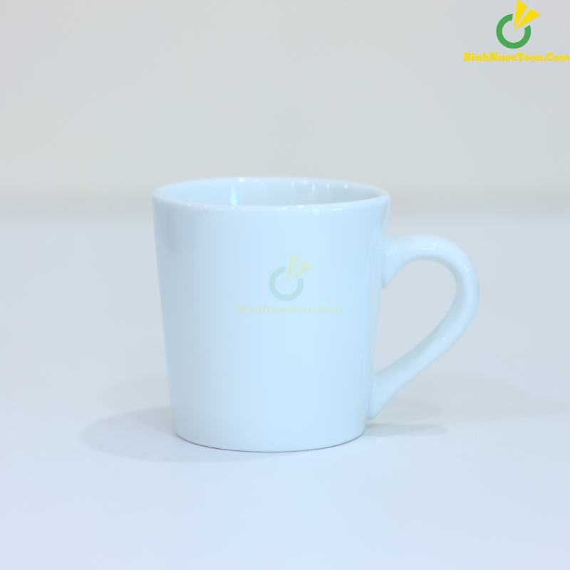 Ly Sứ Bát Tràng Trắng LS125 350ml In Logo Theo Yêu Cầu