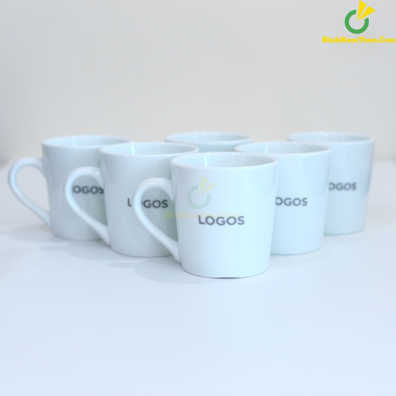 Ly Sứ Bát Tràng Trắng LS125 350ml In Logo Theo Yêu Cầu