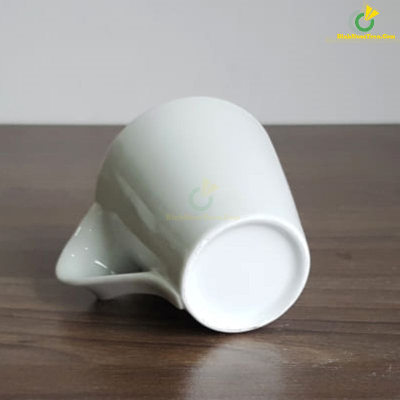 Ly Sứ Bát Tràng Trắng Quai Xoắn LS115 In Logo Theo Yêu Cầu