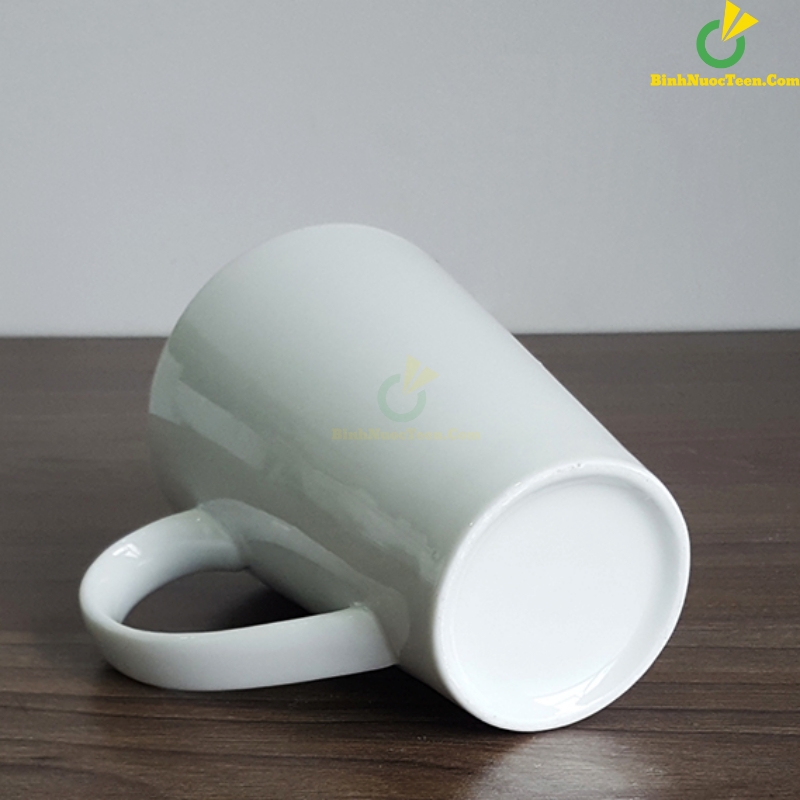 Ly Sứ Bát Tràng Trắng Vát Cao LS116 400ml In Logo Theo Yêu Cầu