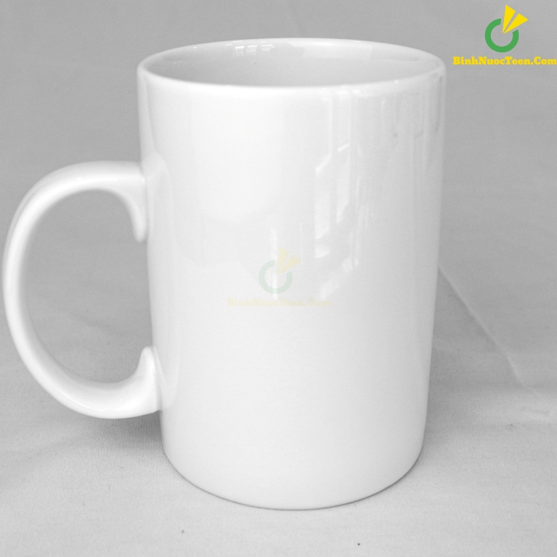 Ly Sứ Trắng Quai C Dáng Cao LS103 In Logo Theo Yêu Cầu