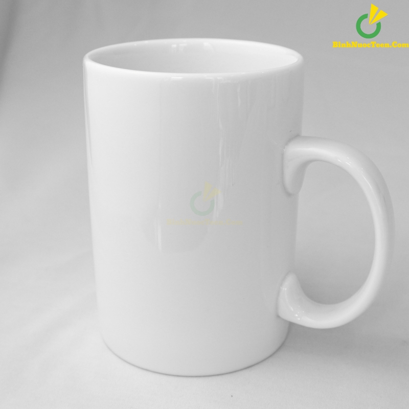 Ly Sứ Trắng Quai C Dáng Cao LS103 In Logo Theo Yêu Cầu