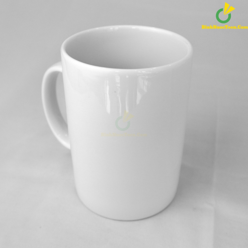 Ly Sứ Trắng Quai C Dáng Cao LS103 In Logo Theo Yêu Cầu