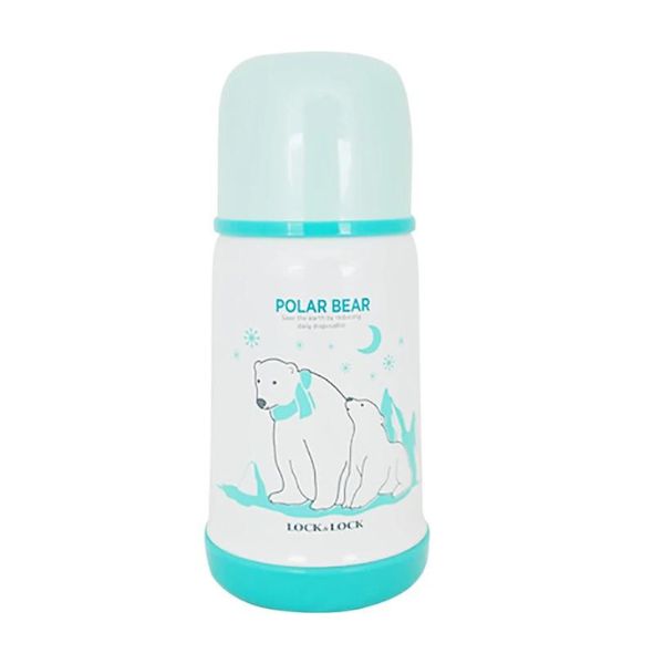 Bình Giữ Nhiệt Kids Dành Cho Bé Lock&Lock Hot&Cool Polar Bear LHC1400-G (310ml) - Xanh Lá