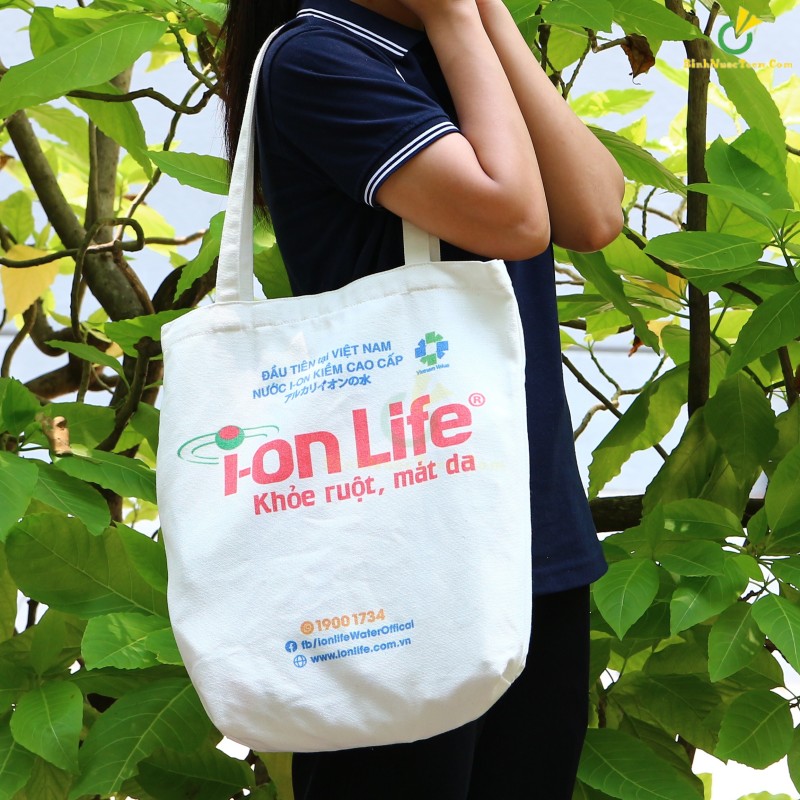 Túi Vải Canvas Chặt Đáy TVC05-1 In Logo I-On Life 1