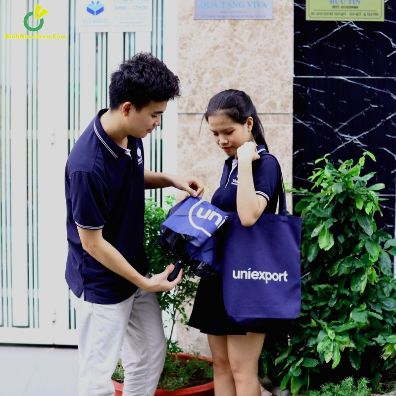 Túi Vải Canvas Chặt Đáy TVC05-3 In Logo Uni 11