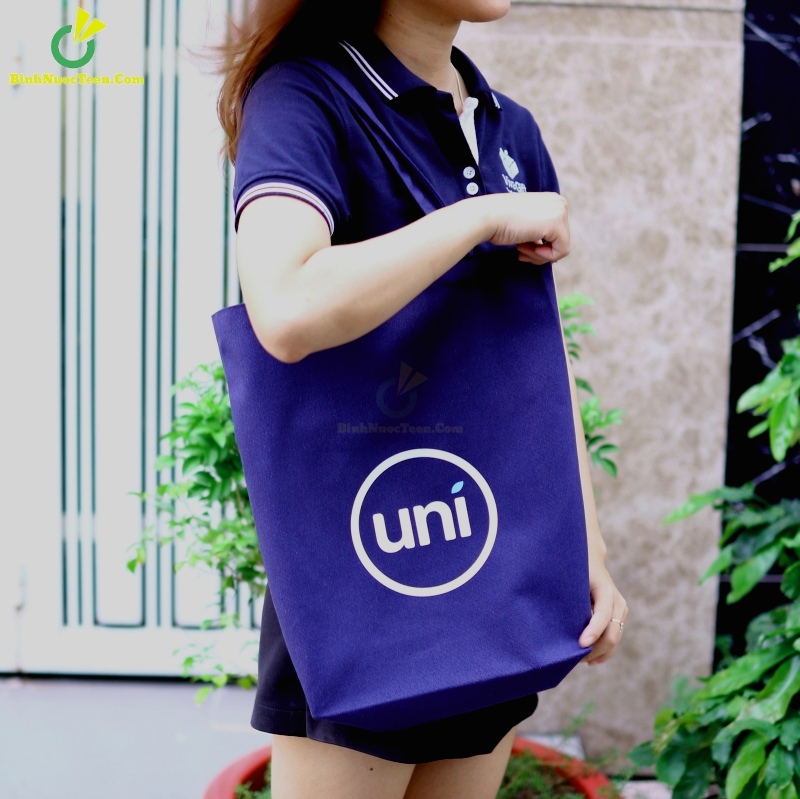 Túi Vải Canvas Chặt Đáy TVC05-3 In Logo Uni 12