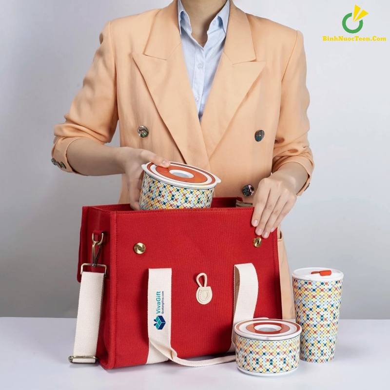 Túi Vải Canvas Có Quai Đeo Chéo 30 x 17.5 x 24.5 cm TVC014 In Logo 6
