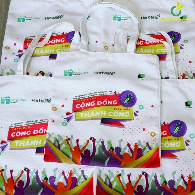 Túi Vải Canvas Có Quai Xách TVC01-11 In Logo Herbalife 4