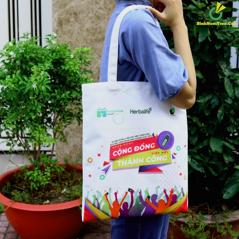 Túi Vải Canvas Có Quai Xách TVC01-11 In Logo Herbalife 13