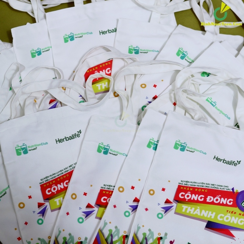 Túi Vải Canvas Có Quai Xách TVC01-11 In Logo Herbalife 16