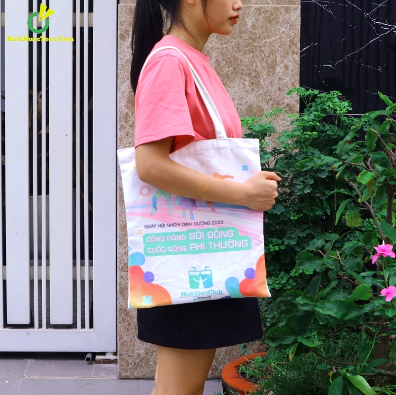 Túi Vải Canvas Có Quai Xách TVC01-6 In Logo Nutrition Club 1