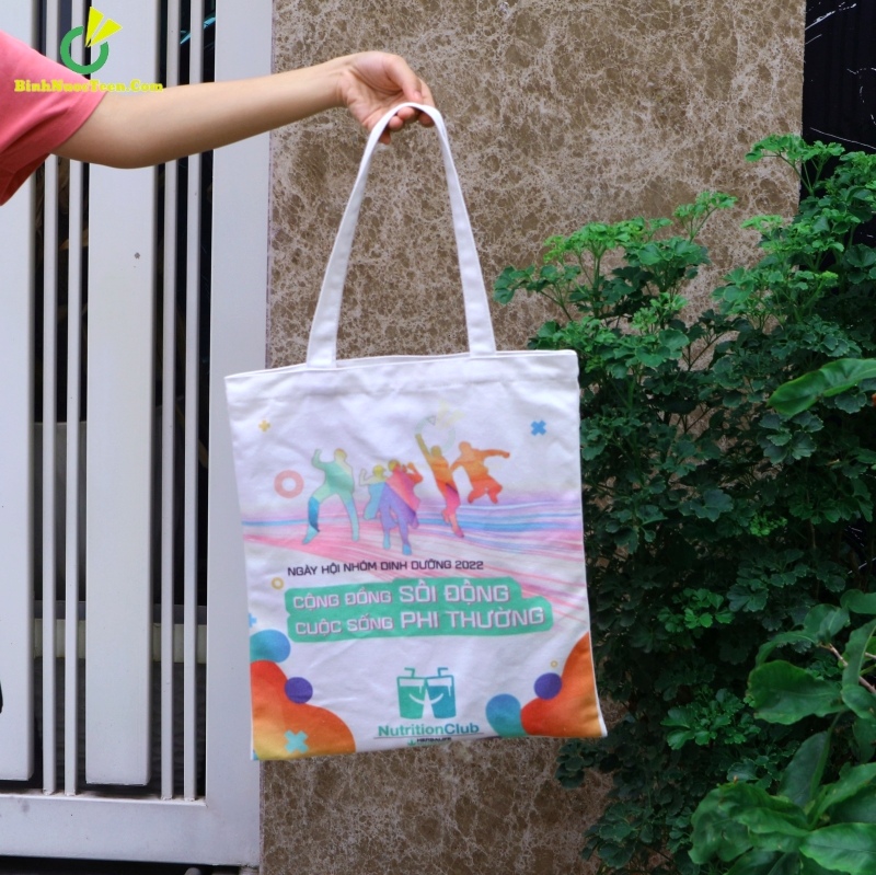 Túi Vải Canvas Có Quai Xách TVC01-6 In Logo Nutrition Club 10