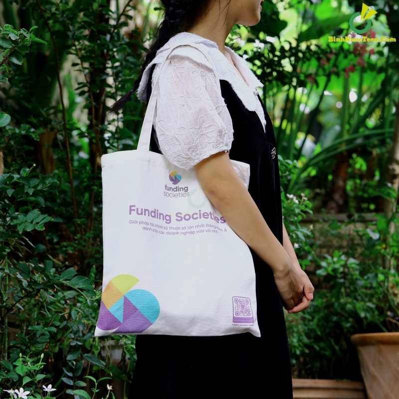 Túi Vải Canvas Có Quai Xách TVC01-8 In Logo Funding Societies 17