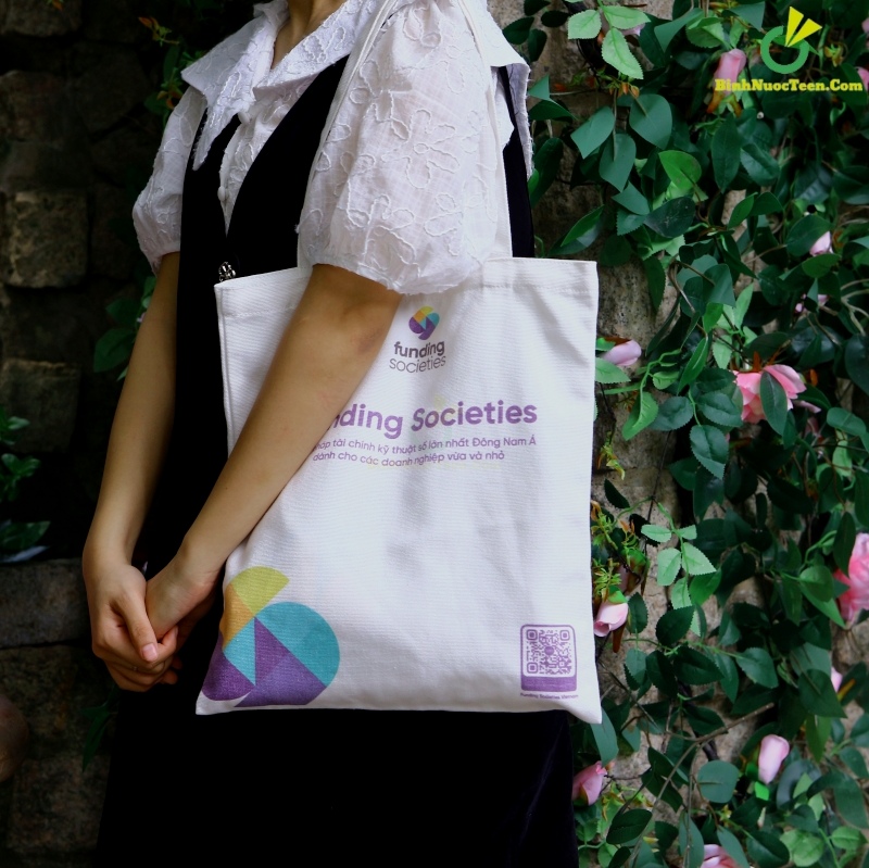 Túi Vải Canvas Có Quai Xách TVC01-8 In Logo Funding Societies 14