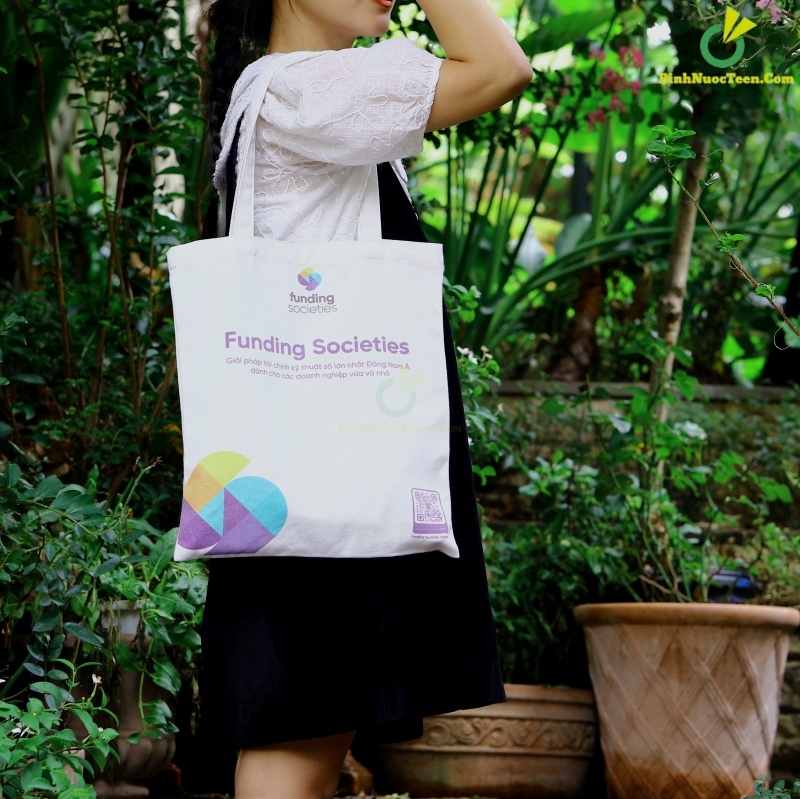 Túi Vải Canvas Có Quai Xách TVC01-8 In Logo Funding Societies 16