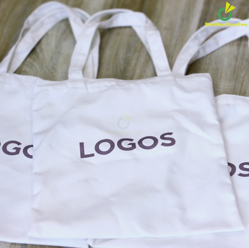 Túi Vải Canvas Có Quai Xách TVC01-9 In Logo Logos 1