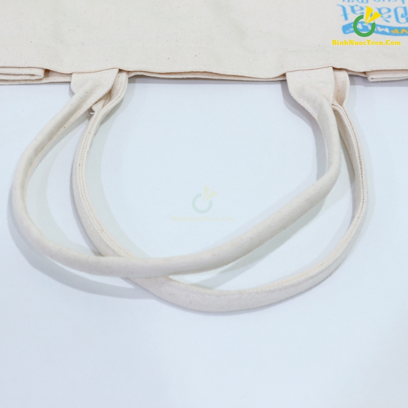 Túi Vải Canvas Dạng Hộp TVC06-3 In Logo Túi Sữa Ngon Đà Lạt Màu Trắng 10