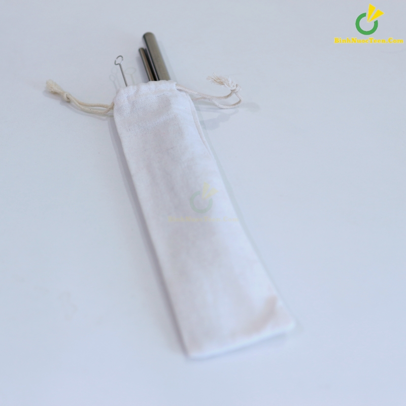 Túi Vải Canvas Dây Rút Đựng Ống Hút TVC03-1 In Logo 2