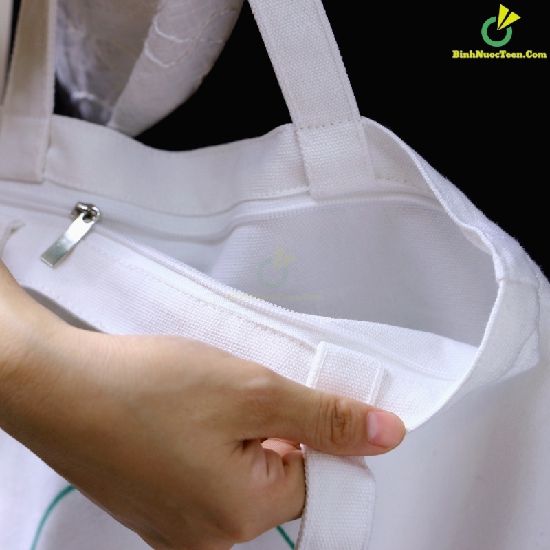 Túi Vải Tote Có Quai Đeo & Khoá Kéo TVC02-1 In Logo Thue Nha 9