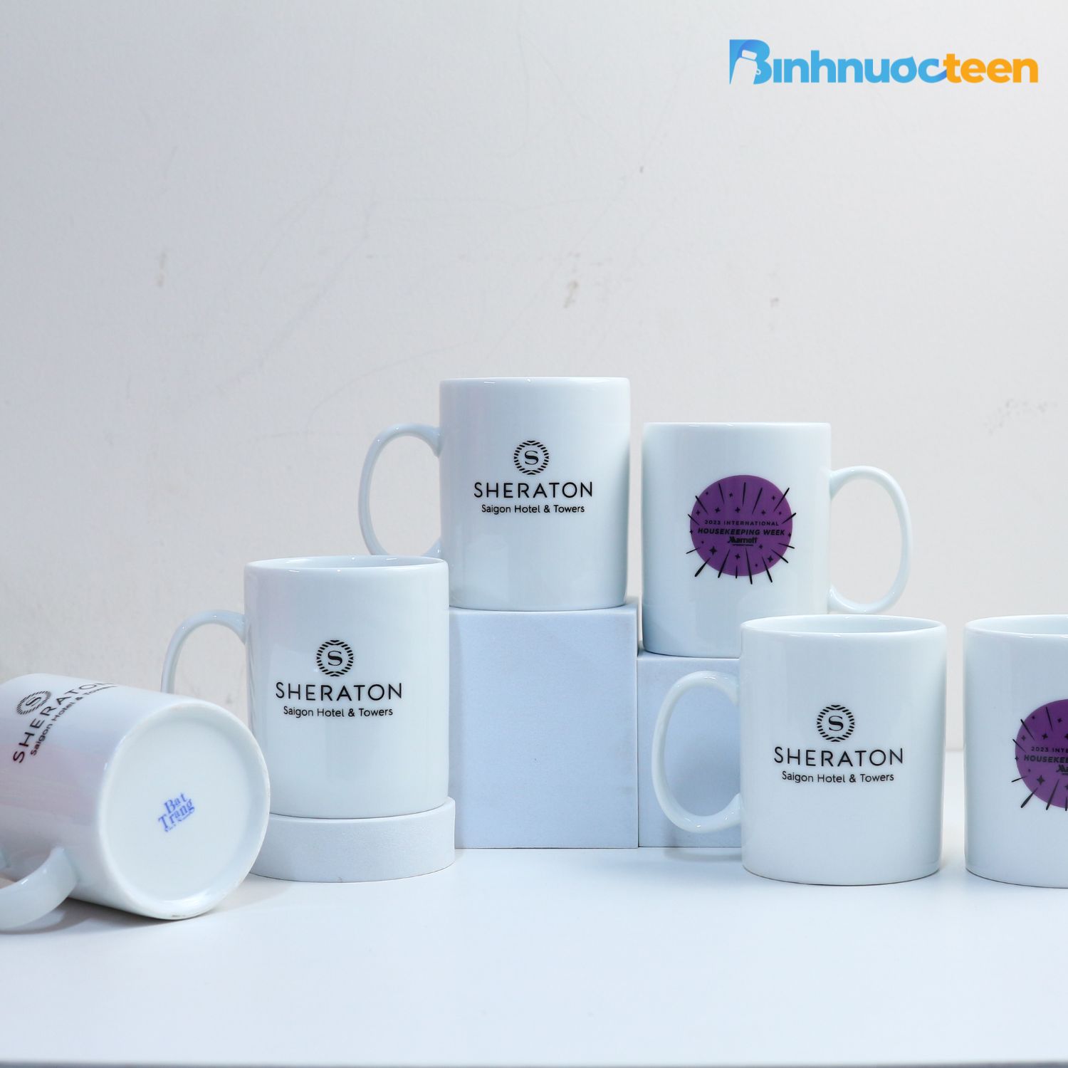 Ly sứ Bát Tràng quà tặng, in logo theo yêu cầu giá rẻ