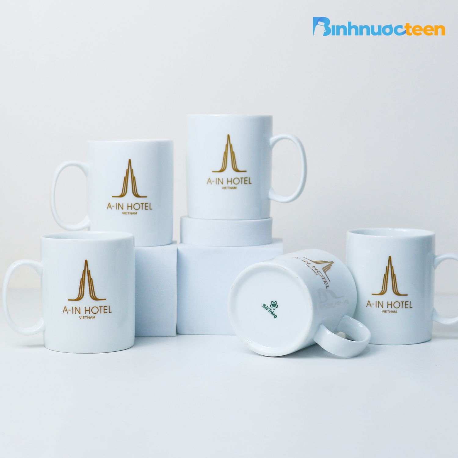 Ly sứ Bát Tràng quà tặng, in logo theo yêu cầu giá rẻ
