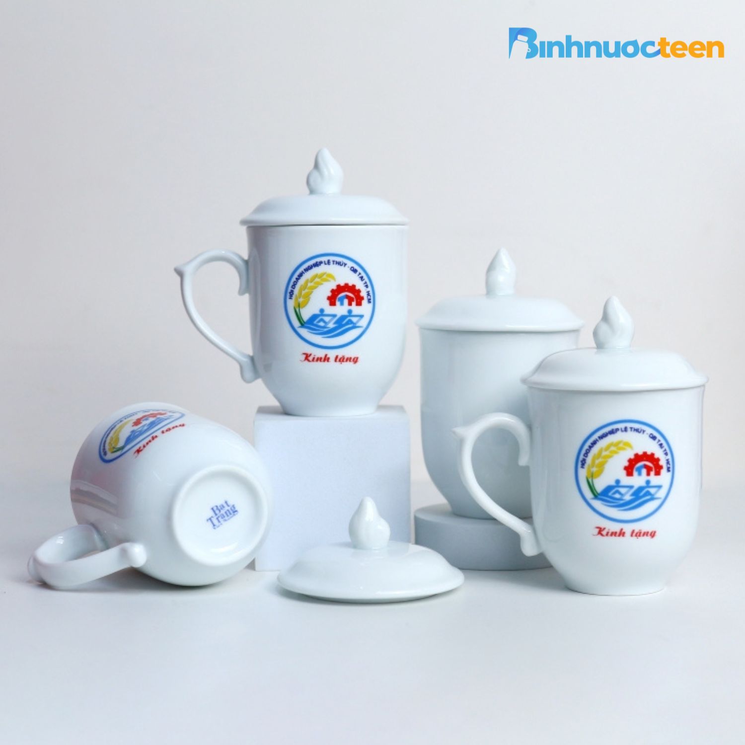 Ly sứ Bát Tràng quà tặng, in logo theo yêu cầu giá rẻ