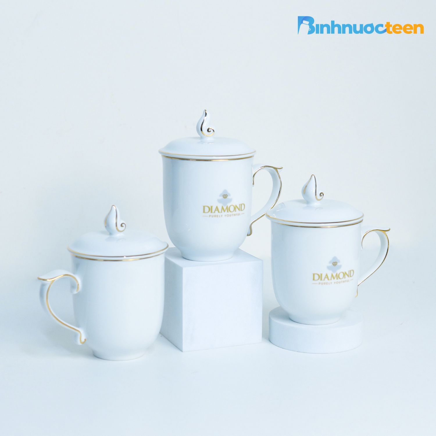 Ly sứ Minh Long in logo, quà tặng doanh nghiệp cao cấp