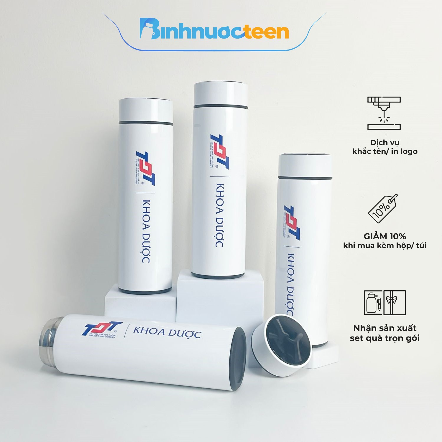 Bình nước giữ nhiệt có hiển thị nhiệt độ - Binhnuocteen.com