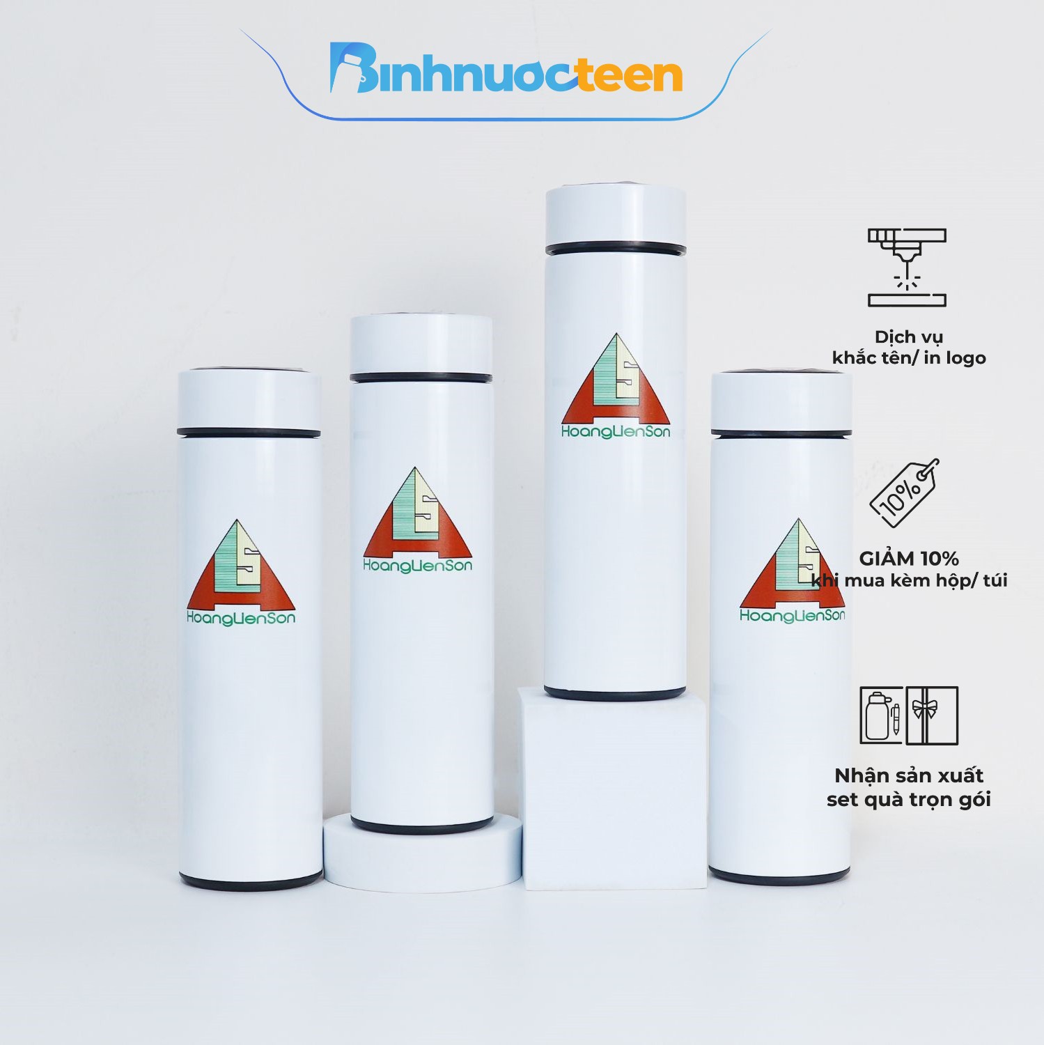 Bình nước giữ nhiệt có hiển thị nhiệt độ - Binhnuocteen.com