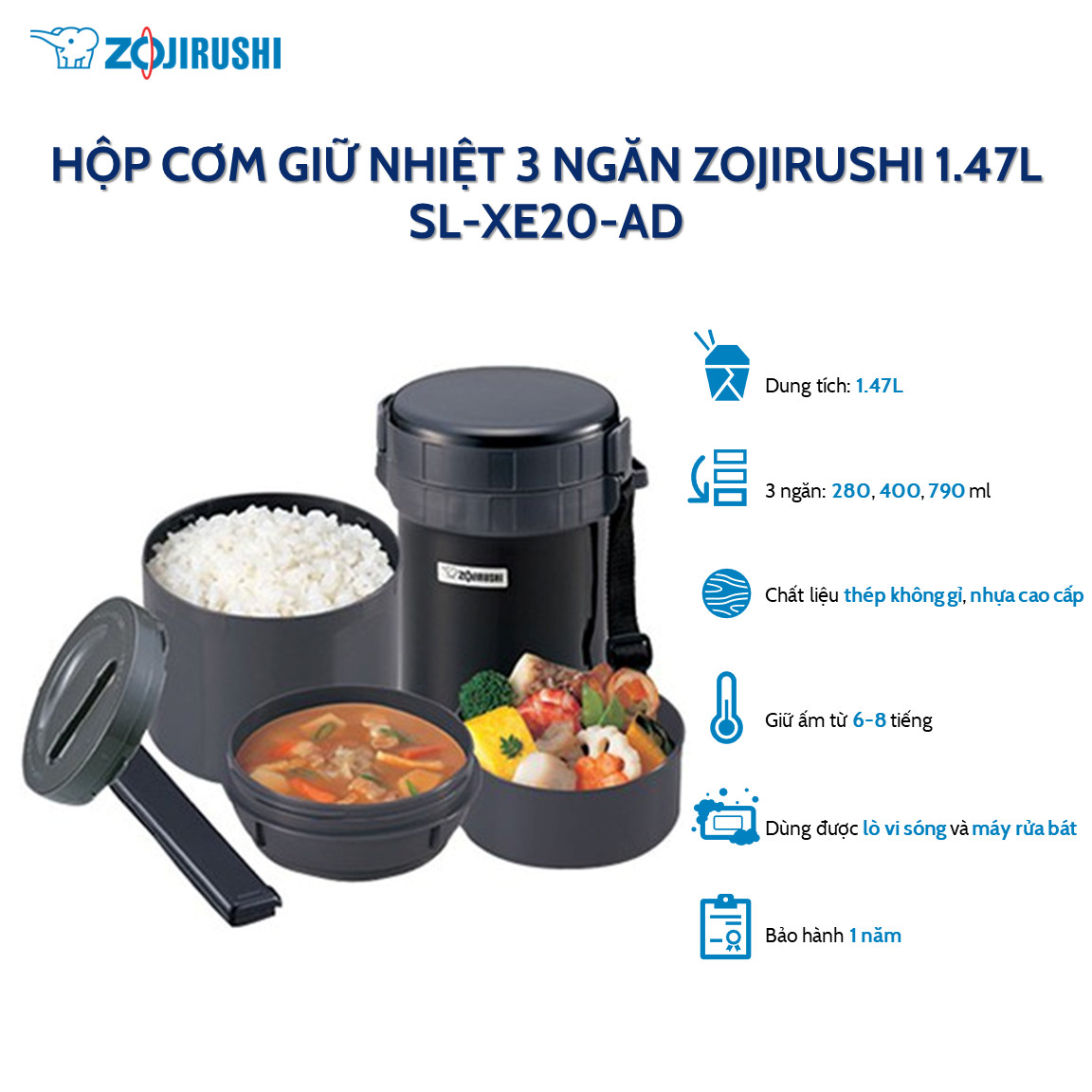 chất liệu hộp cơm giữ nhiệt Zojirushi 