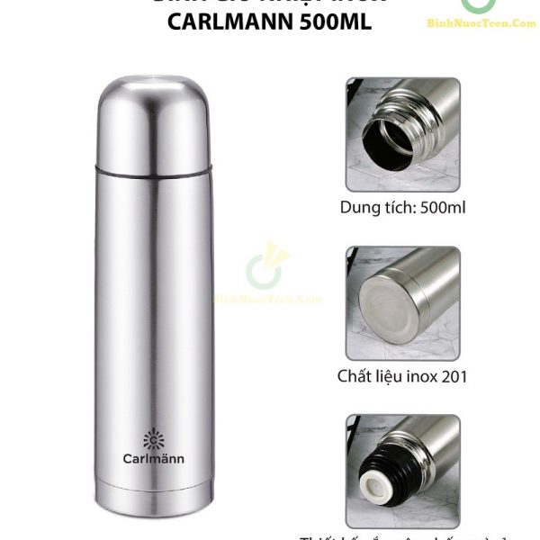 Bình Giữ Nhiệt 500ml Carlmann Inox - BES523 3