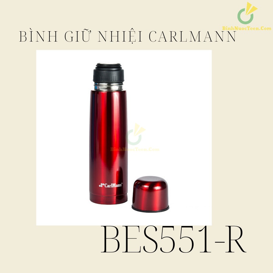 Bình Giữ Nhiệt Carlmann 500ml Inox Màu Đỏ - BES551-R 3
