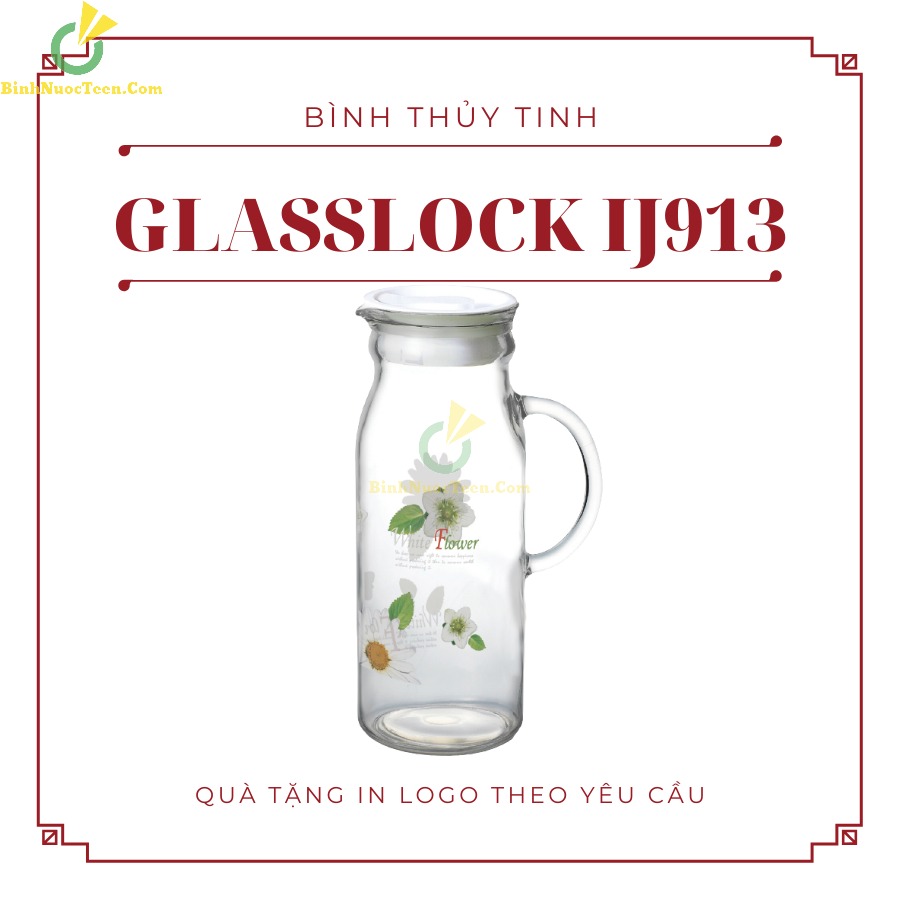 Bình Nước Thủy Tinh Glasslock 1000ml IJ913 In Logo Làm Quà Tặng 6