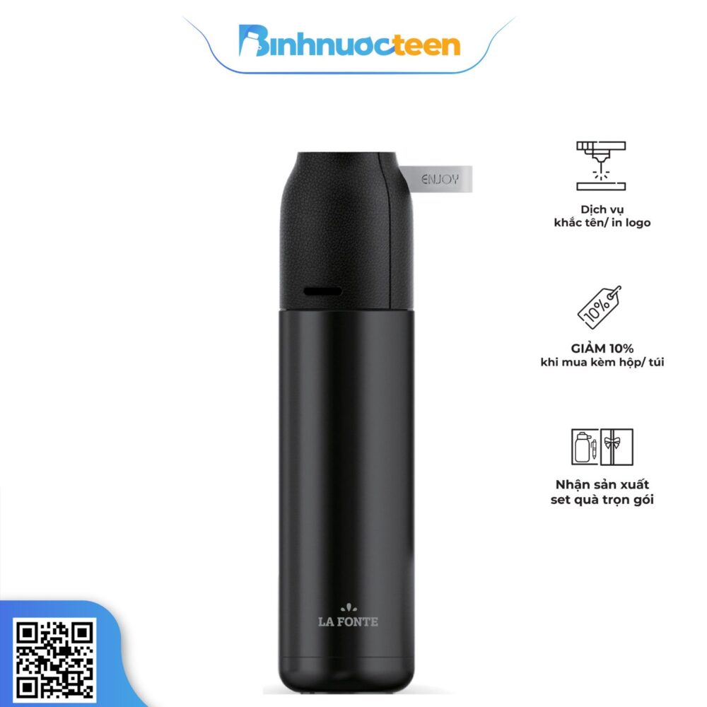 Bình Giữ Nhiệt La Fonte 500ml Nắp Bọc Da Làm Ly 011198-BLA
