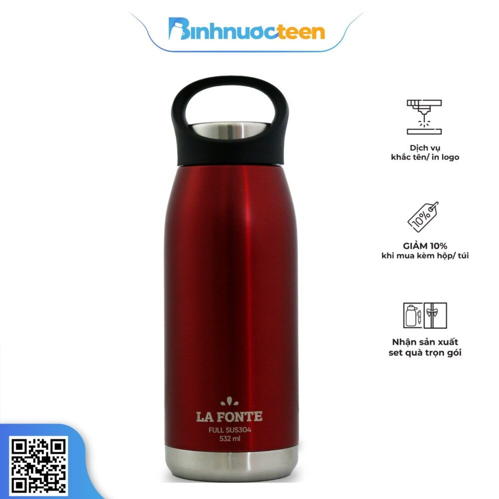 Bình Giữ Nhiệt Lafonte 532ml Nắp Có Quai Xách 011037-RED