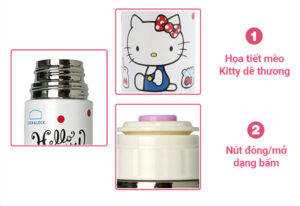 Bình Giữ Nhiệt Lock&Lock Hello Kitty Lovely Dot HKT300W (220ml)