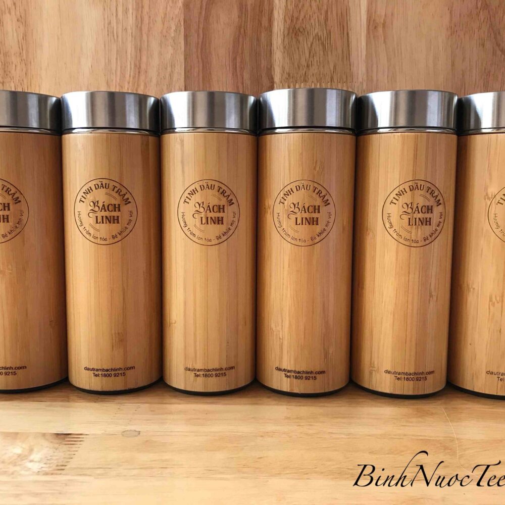 Bình Giữ Nhiệt Vỏ Tre Binhnuocteen 1