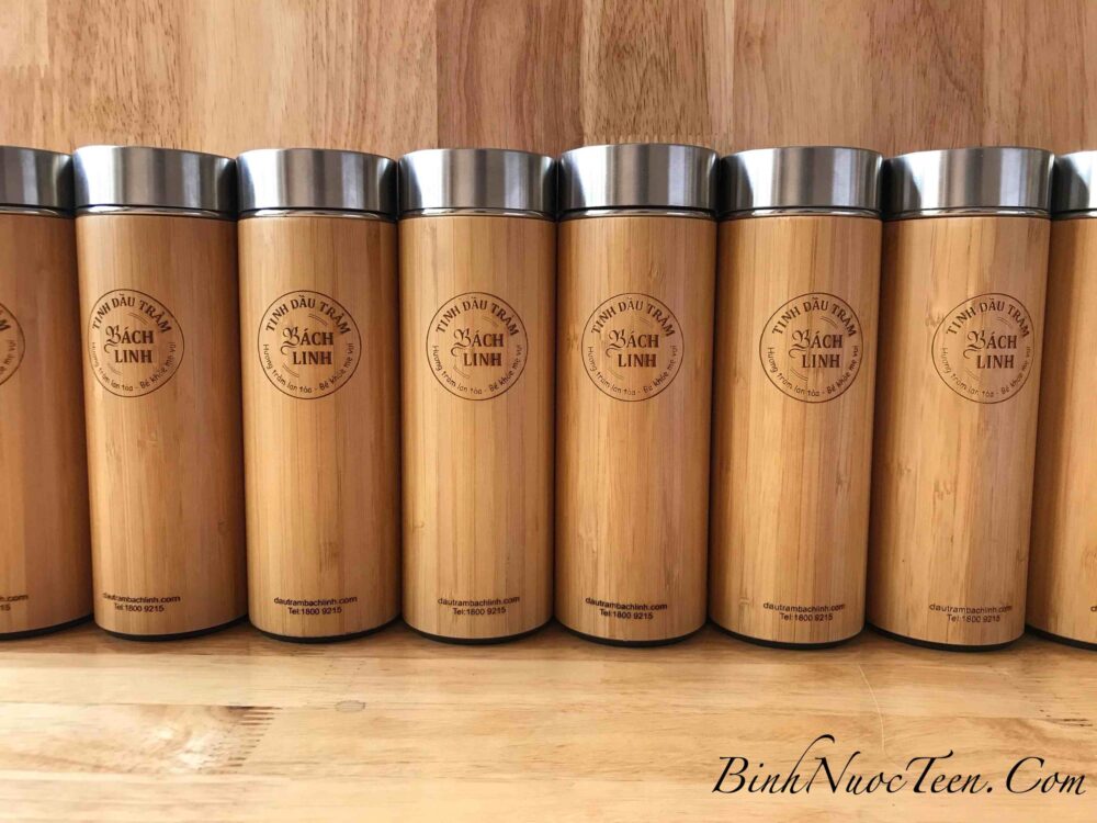 Bình Giữ Nhiệt Vỏ Tre Binhnuocteen 1