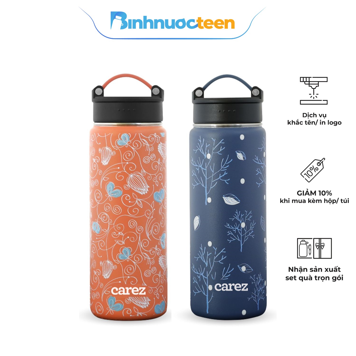 Bình Giữ Nhiệt CAREZ 530ml Inox 304 IBC428SO530N