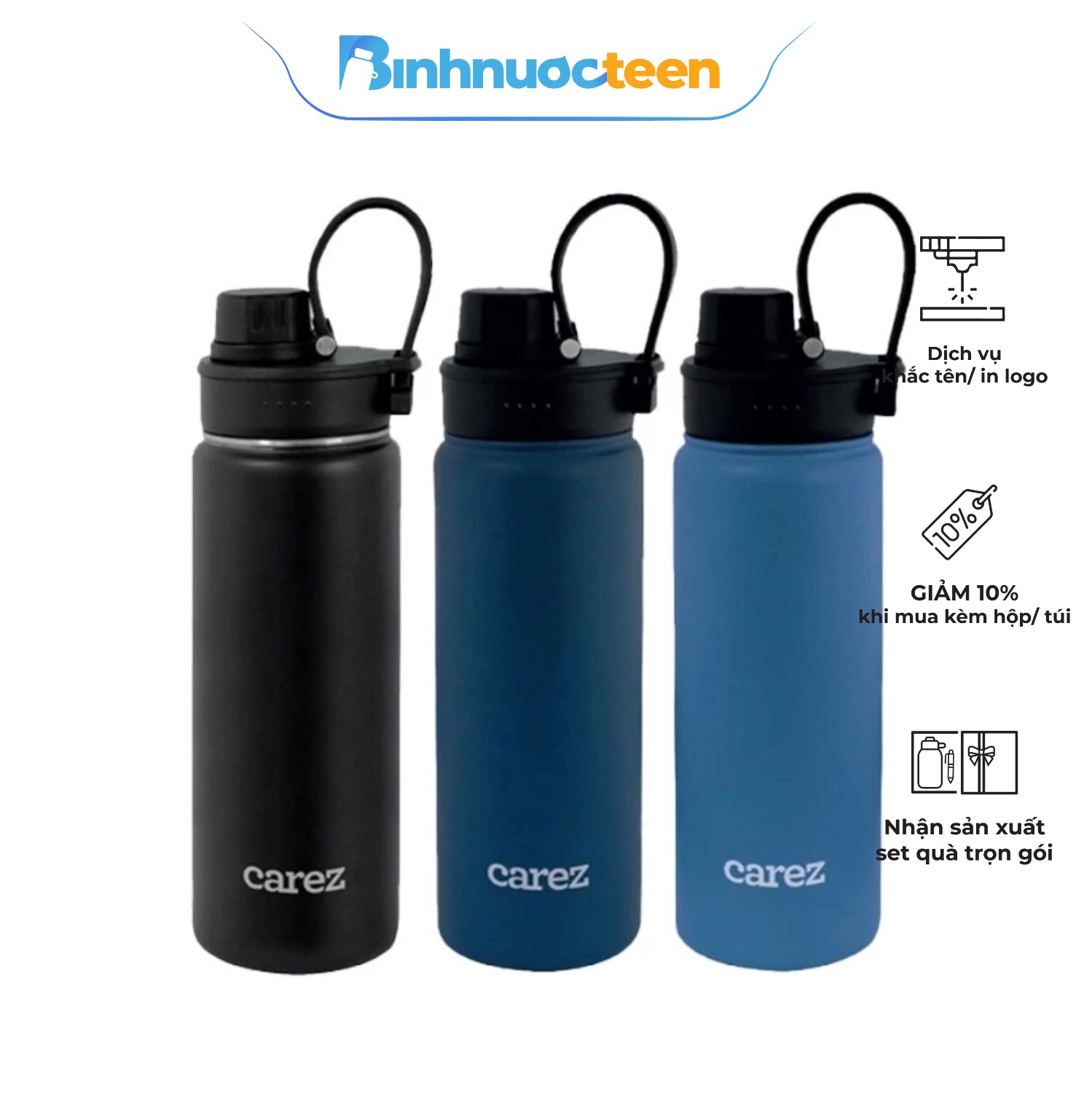 Bình Giữ Nhiệt CAREZ 530ml Inox 304 IBC628SC530N