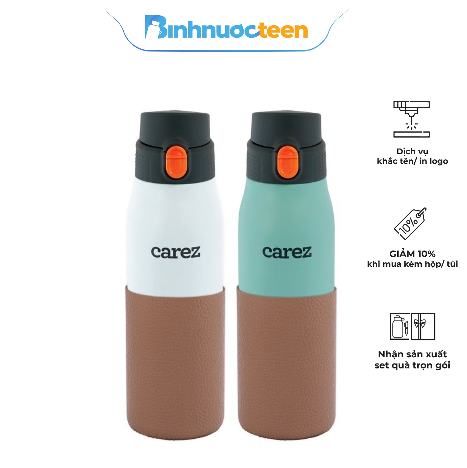 Bình Giữ Nhiệt CAREZ 800ml Inox 304 IBC929SG800N